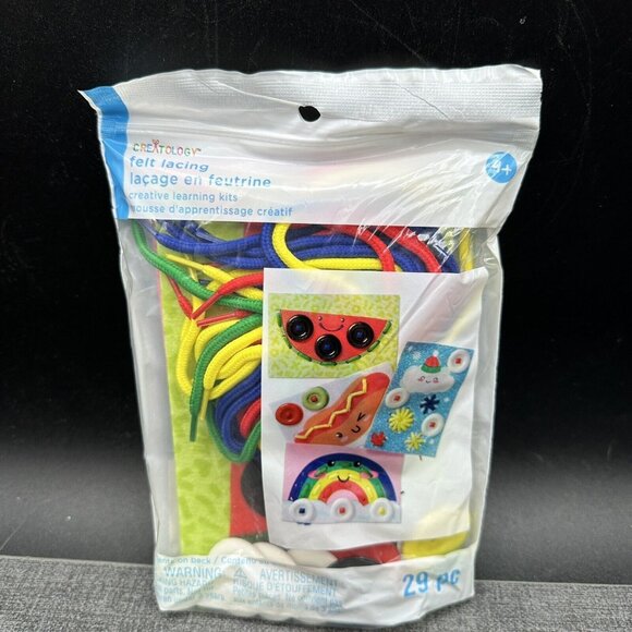 Creatology Felt Play Telling Time Lacing Color Shapes Magnetic Letter Board 4+ - Picture 4 of 5